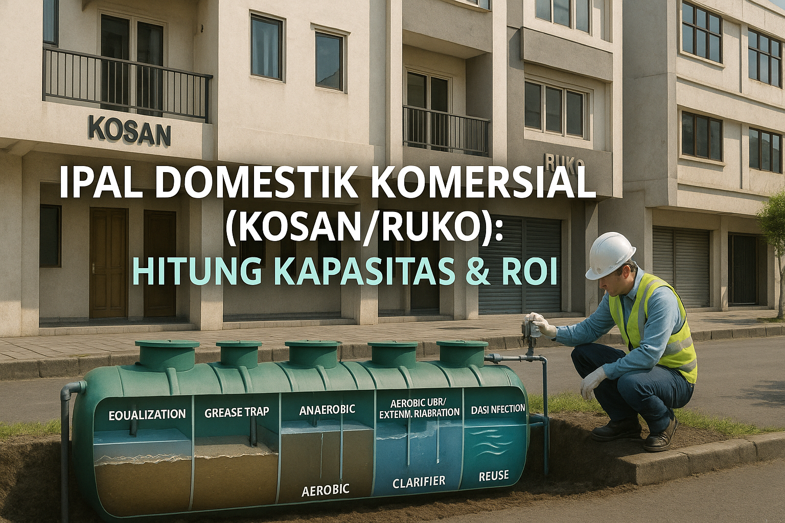IPAL Domestik Komersial (Kosan/Ruko): Hitung Kapasitas & ROI