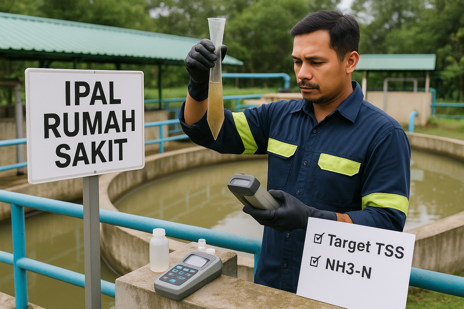 IPAL Rumah Sakit Strategi Mengurangi TSS dan Amonia Secara Konsisten